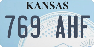 KS license plate 769AHF