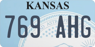 KS license plate 769AHG