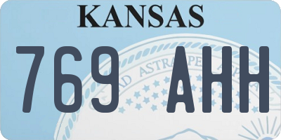 KS license plate 769AHH