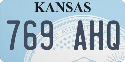 KS license plate 769AHQ