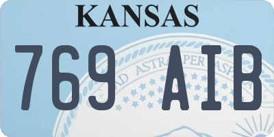 KS license plate 769AIB