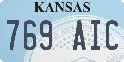 KS license plate 769AIC