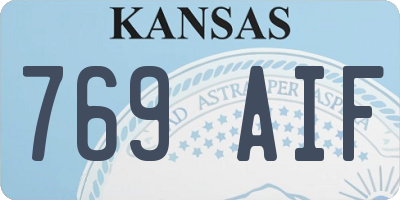 KS license plate 769AIF