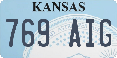 KS license plate 769AIG