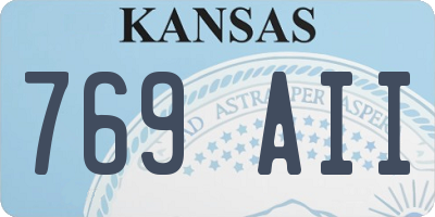 KS license plate 769AII