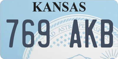 KS license plate 769AKB