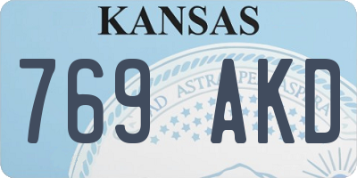 KS license plate 769AKD