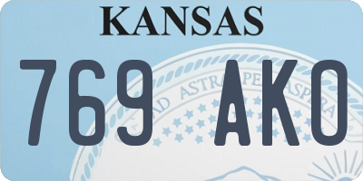 KS license plate 769AKO