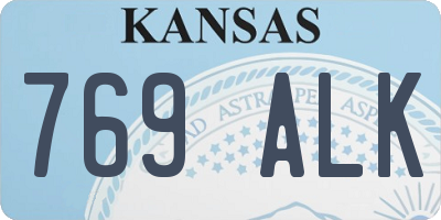 KS license plate 769ALK