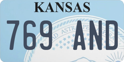 KS license plate 769AND