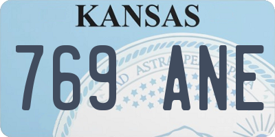 KS license plate 769ANE