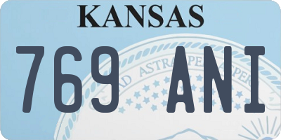 KS license plate 769ANI