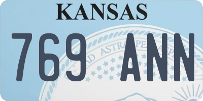 KS license plate 769ANN