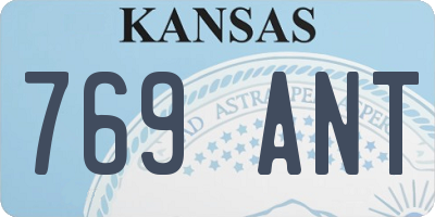 KS license plate 769ANT