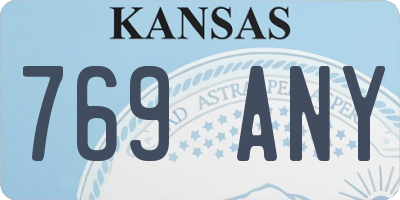 KS license plate 769ANY