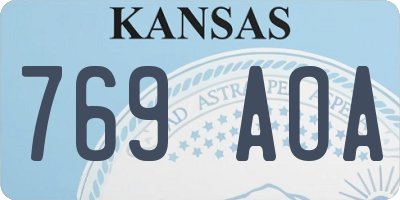 KS license plate 769AOA