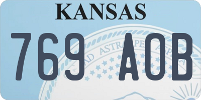 KS license plate 769AOB