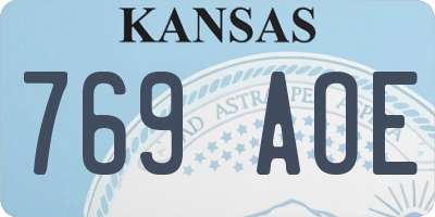 KS license plate 769AOE