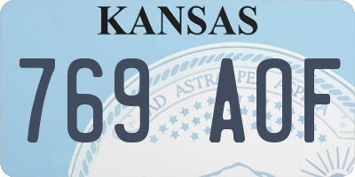 KS license plate 769AOF