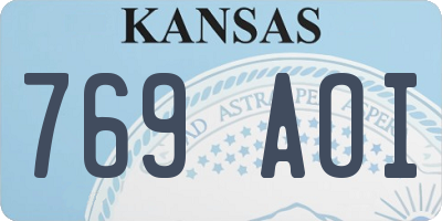 KS license plate 769AOI