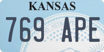 KS license plate 769APE