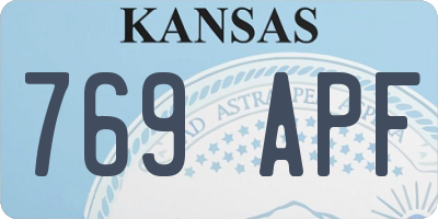 KS license plate 769APF