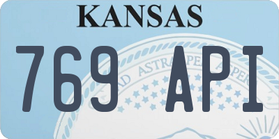 KS license plate 769API