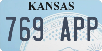 KS license plate 769APP