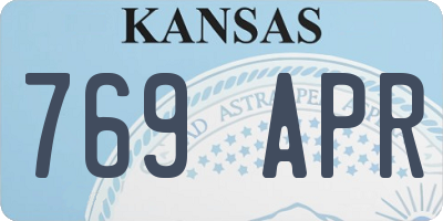 KS license plate 769APR