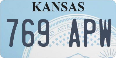 KS license plate 769APW