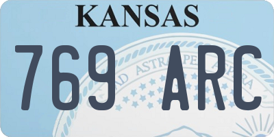 KS license plate 769ARC