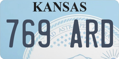 KS license plate 769ARD