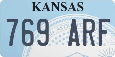 KS license plate 769ARF