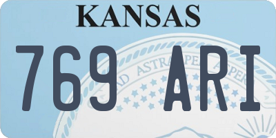 KS license plate 769ARI