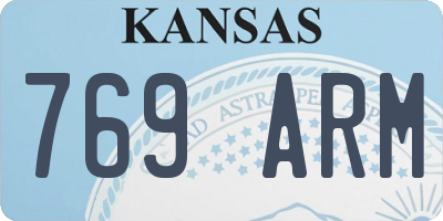 KS license plate 769ARM