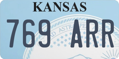 KS license plate 769ARR