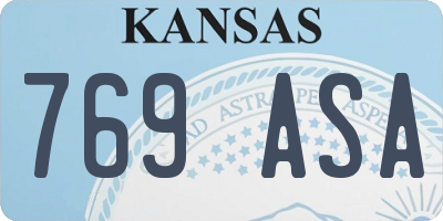 KS license plate 769ASA