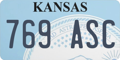 KS license plate 769ASC