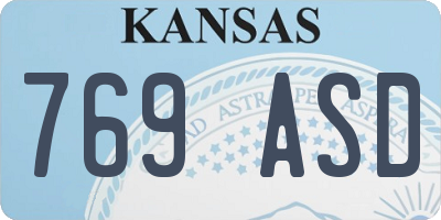KS license plate 769ASD