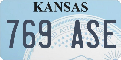 KS license plate 769ASE