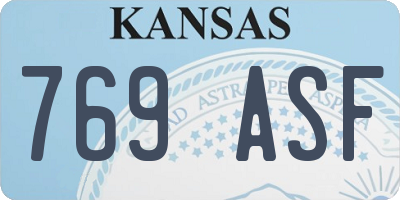 KS license plate 769ASF