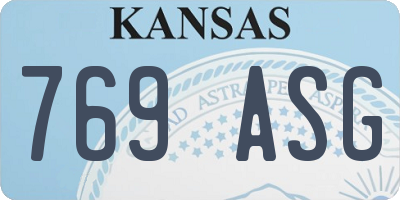 KS license plate 769ASG