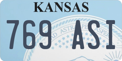 KS license plate 769ASI