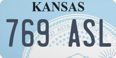 KS license plate 769ASL