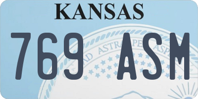 KS license plate 769ASM