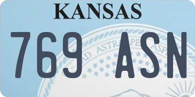 KS license plate 769ASN