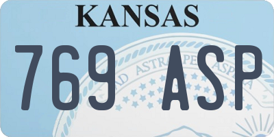 KS license plate 769ASP