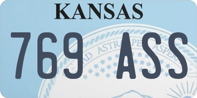 KS license plate 769ASS