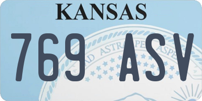 KS license plate 769ASV
