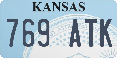 KS license plate 769ATK
